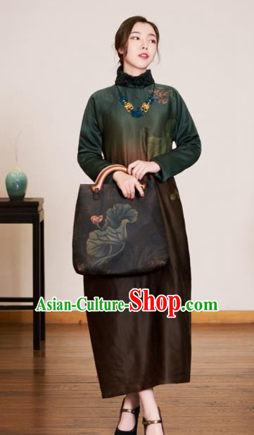 Traditional Chinese Young Women Cheongsam Silk Qipao Dress