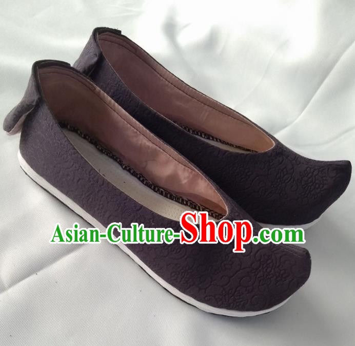 Chinese Kung Fu Shoes Mens Shoes Traditional Hanfu Shoes Brown Cloth Shoes Monk Shoes for Men