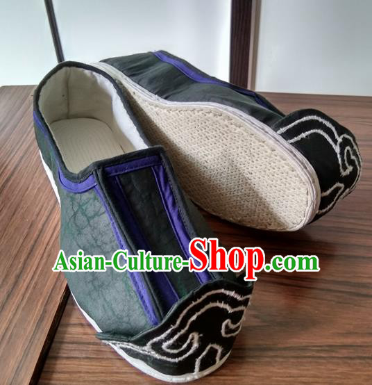 Chinese Kung Fu Shoes Black Cloth Shoes Traditional Hanfu Shoes Opera Shoes for Men