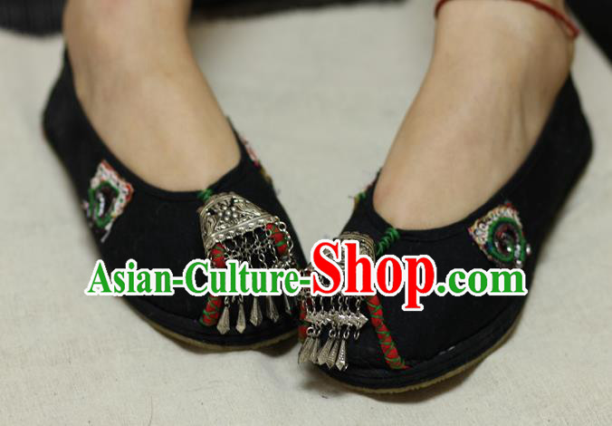 Chinese Traditional National Black Shoes Hanfu Shoes for Women