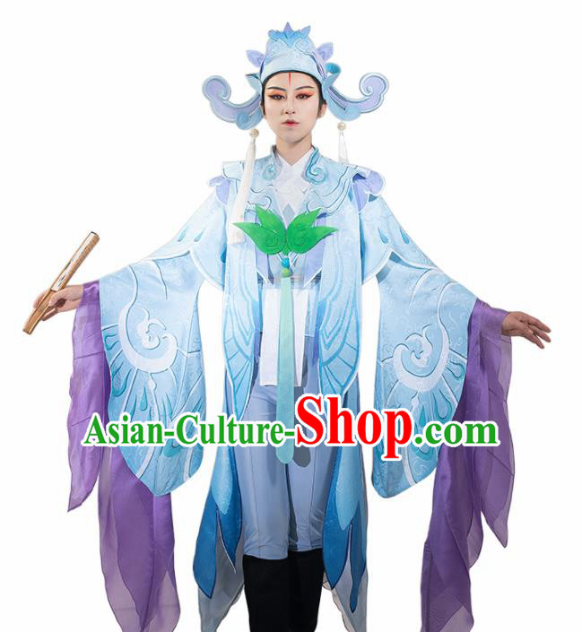 Chinese Cosplay Scholar Blue Hanfu Cloting Traditional Ancient Childe Costume for Men