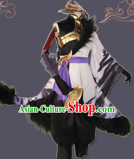 Chinese Cosplay Swordsman Hunter Hanfu Cloting Traditional Ancient Knight Costume for Men