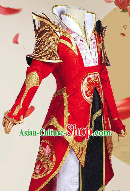 Chinese Cosplay Swordsman Wedding Red Hanfu Cloting Traditional Ancient Knight Costume for Men
