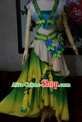 Chinese Cosplay Drama Young Lady Fairy Green Dress Traditional Ancient Female Swordsman Costume for Women