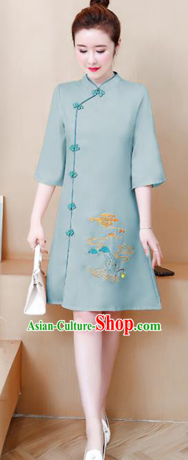 Chinese Traditional Embroidered Cheongsam Costume China National Qipao Dress for Women