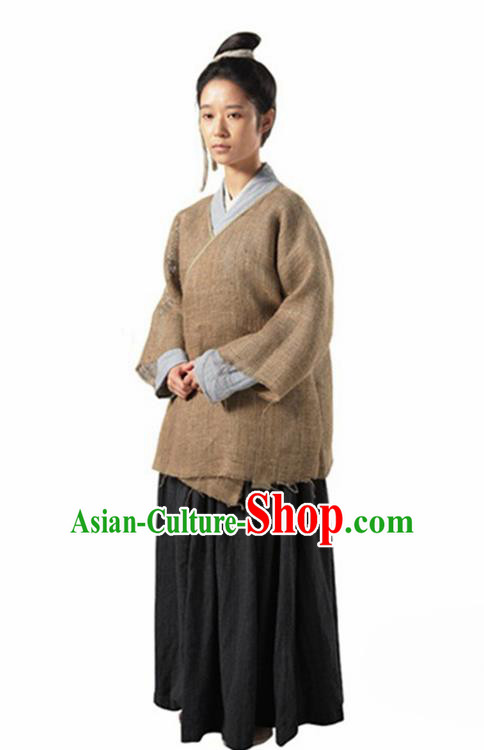 Chinese Traditional Song Dynasty Female Civilian Costume Ancient Maidservants Hanfu Dress for Women