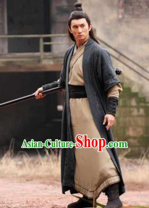 Chinese Traditional Ming Dynasty Swordsman Costume Ancient Wu Xia Drama Knight Hanfu Clothing for Men