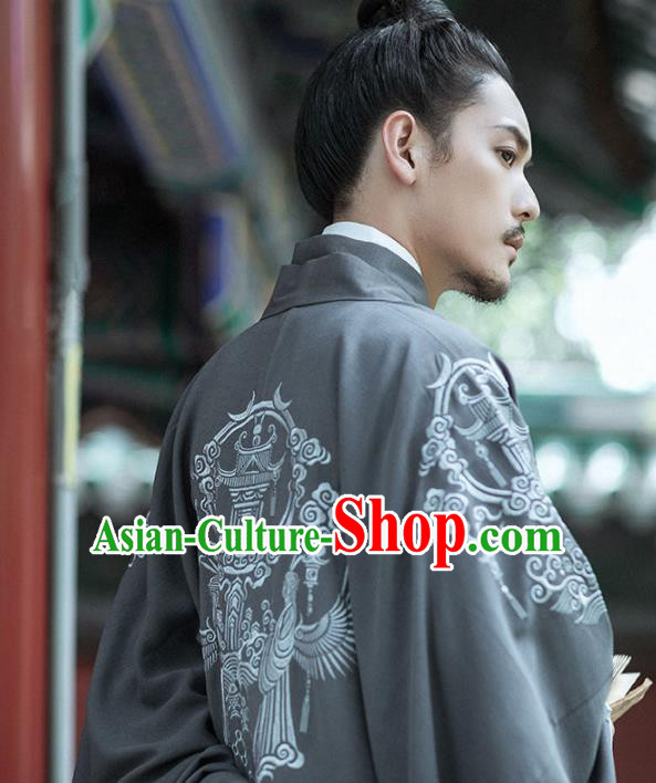 Chinese Ancient Ministry Councillor Embroidered Clothing Traditional Ming Dynasty Scholar Costumes for Men