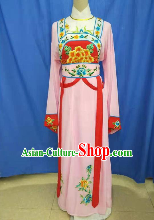 Chinese Traditional Peking Opera Servant Girl Pink Dress Ancient Court Maid Costume for Women