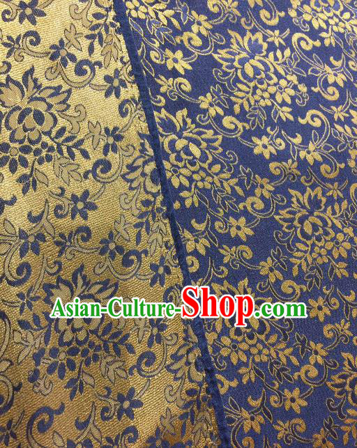 Asian Chinese Traditional Pattern Design Royalblue Gambiered Guangdong Gauze Fabric Silk Material