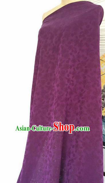 Asian Chinese Traditional Cherry Blossom Pattern Design Purple Gambiered Guangdong Gauze Fabric Silk Material