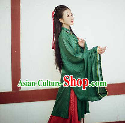 Chinese Ancient Drama Princess Green Blouse and Skirt Traditional Ming Dynasty Nobility Lady Costumes for Women