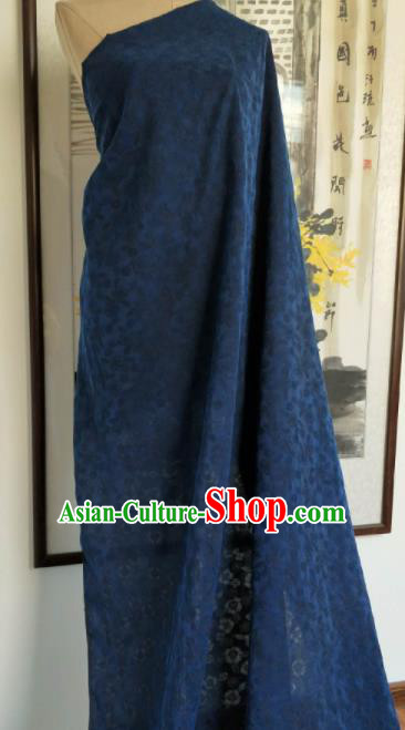 Asian Chinese Traditional Roses Pattern Design Navy Gambiered Guangdong Gauze Fabric Silk Material