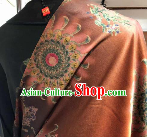 Asian Chinese Traditional Pattern Design Orange Gambiered Guangdong Gauze Fabric Silk Material