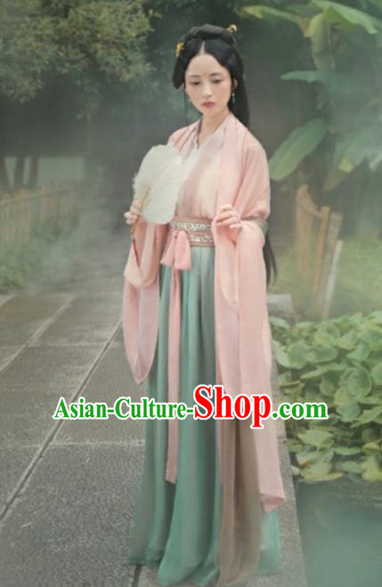Chinese Ancient Palace Princess Hanfu Dress Traditional Jin Dynasty Royal Infanta Costumes for Women