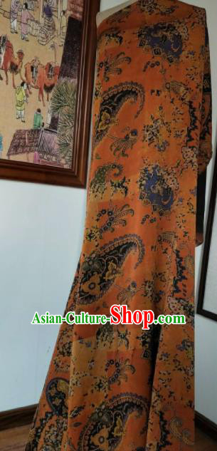 Asian Chinese Traditional Pattern Design Ginger Gambiered Guangdong Gauze Fabric Silk Material