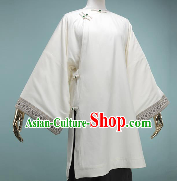 Chinese Traditional White Cheongsam Costume Republic of China Mandarin Qipao Dress for Women