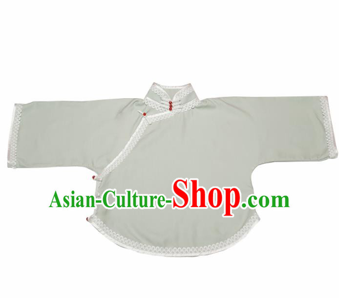 Traditional Chinese Tang Suit Light Green Blouse Cheongsam Upper Outer Garment for Women