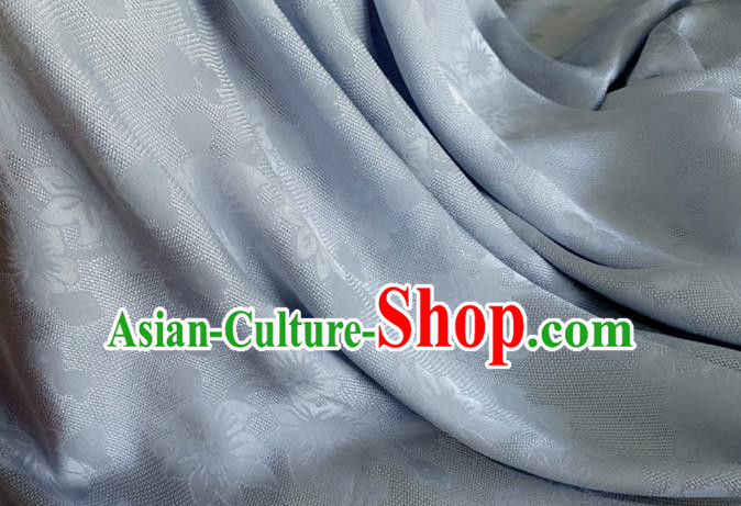 Asian Chinese Classical Flowers Pattern Design Grey Brocade Jacquard Fabric Traditional Cheongsam Silk Material