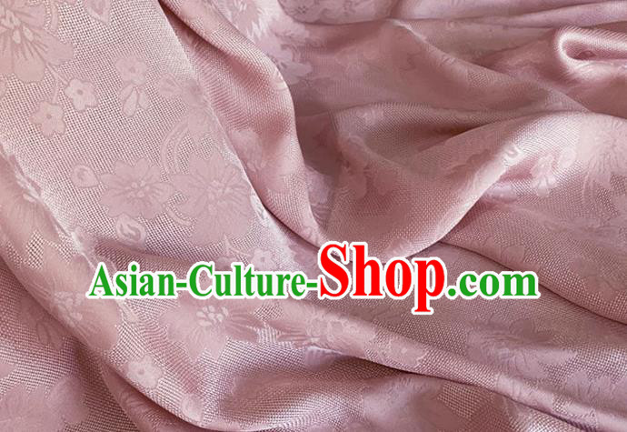 Asian Chinese Classical Flowers Pattern Design Pink Brocade Jacquard Fabric Traditional Cheongsam Silk Material