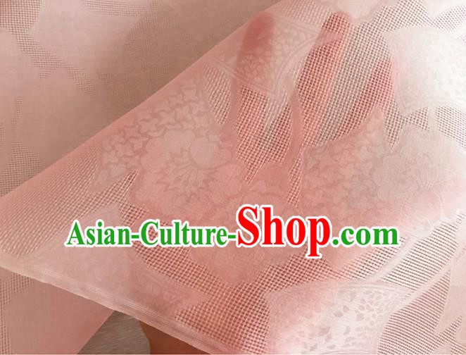 Asian Chinese Classical Pattern Design Pink Organza Jacquard Fabric Traditional Cheongsam Silk Material