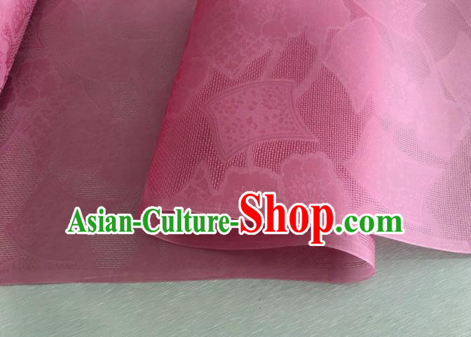Asian Chinese Classical Pattern Design Rosy Organza Jacquard Fabric Traditional Cheongsam Silk Material
