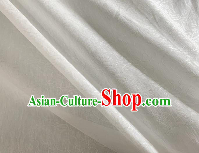 Asian Chinese Classical Pattern Design White Jacquard Fabric Traditional Cheongsam Silk Material