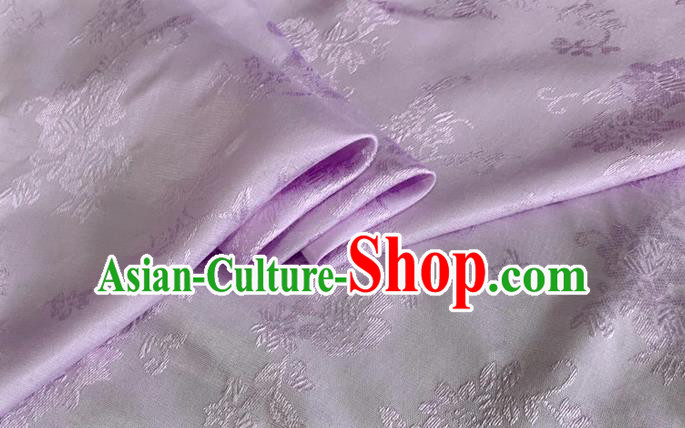 Asian Chinese Classical Pattern Design Lilac Jacquard Fabric Traditional Cheongsam Silk Material