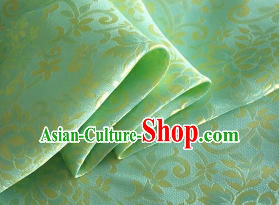 Asian Chinese Classical Twine Pattern Design Light Green Brocade Jacquard Fabric Traditional Cheongsam Silk Material