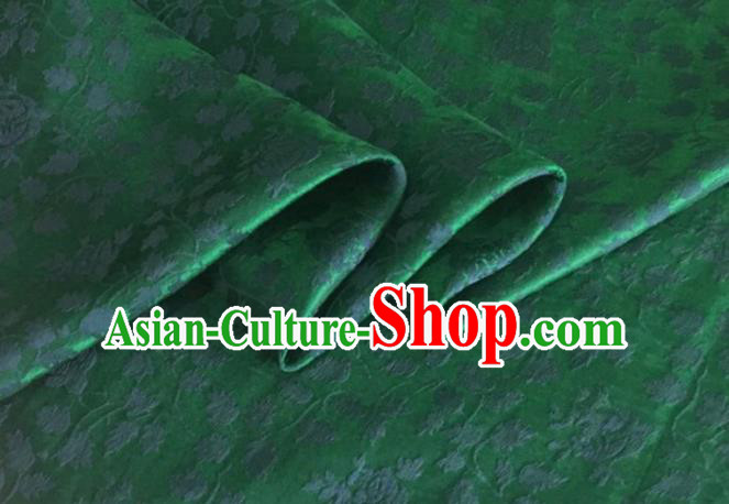 Asian Chinese Classical Jacquard Pattern Design Atrovirens Brocade Fabric Traditional Cheongsam Silk Material