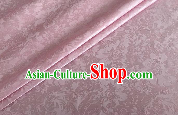 Asian Chinese Classical Rose Pattern Design Pink Silk Fabric Traditional Cheongsam Material