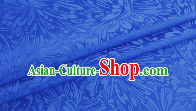 Asian Chinese Classical Pattern Design Royalblue Silk Fabric Traditional Cheongsam Brocade Material