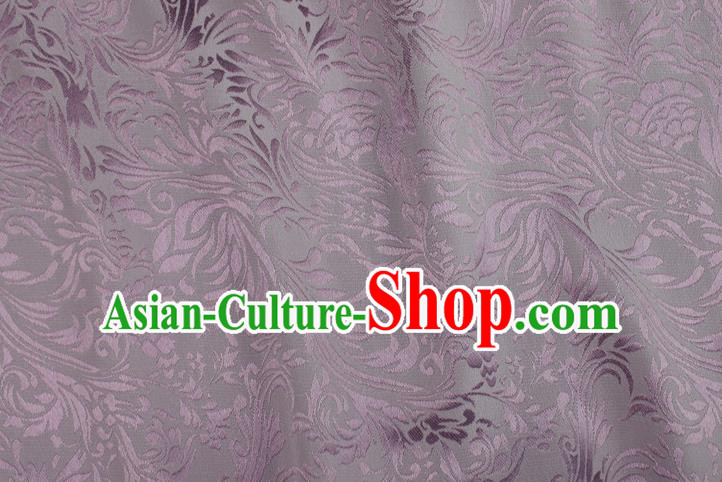 Asian Chinese Classical Iris Pattern Design Light Purple Silk Fabric Traditional Cheongsam Brocade Material