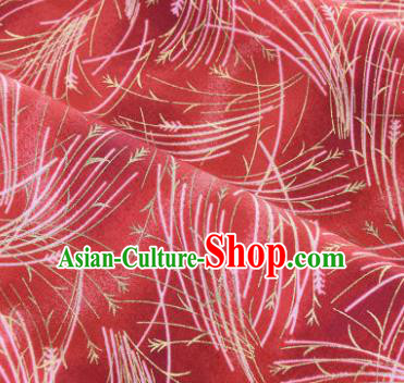 Asian Japanese Classical Meteor Pattern Design Red Silk Fabric Traditional Kimono Brocade Material