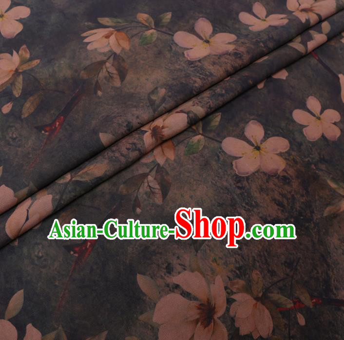 Chinese Cheongsam Classical Pattern Design Atrovirens Watered Gauze Fabric Asian Traditional Silk Material