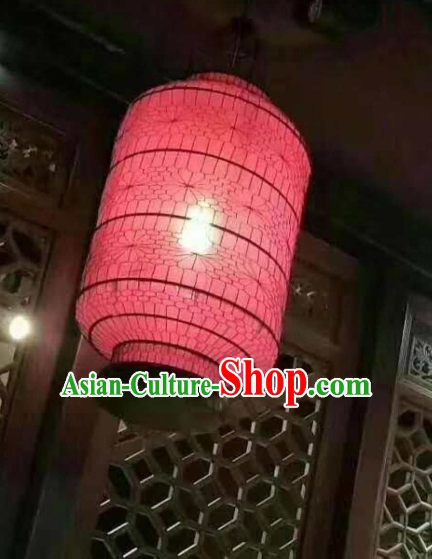 Free Worldwide Delivery Tube Shape Traditional Pink Chinese Classical Handmade Iron Mesh Lantern Palace Lanterns