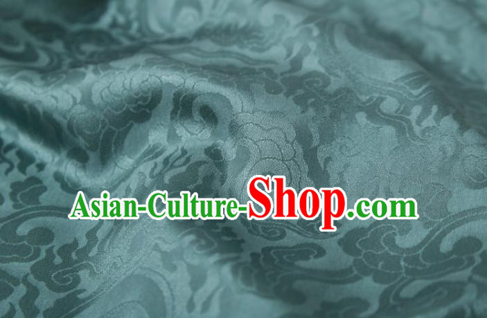 Chinese Classical Clouds Pattern Design Blue Mulberry Silk Fabric Asian Traditional Cheongsam Silk Material