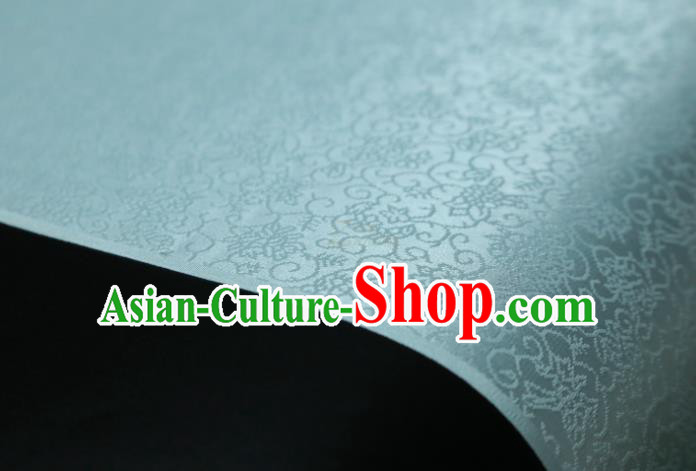 Chinese Classical Plant Pattern Design Light Blue Mulberry Silk Fabric Asian Traditional Cheongsam Silk Material