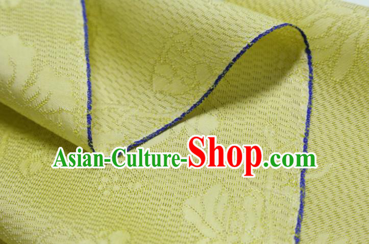 Chinese Classical Flowers Pattern Design Yellow Mulberry Silk Fabric Asian Traditional Cheongsam Silk Material