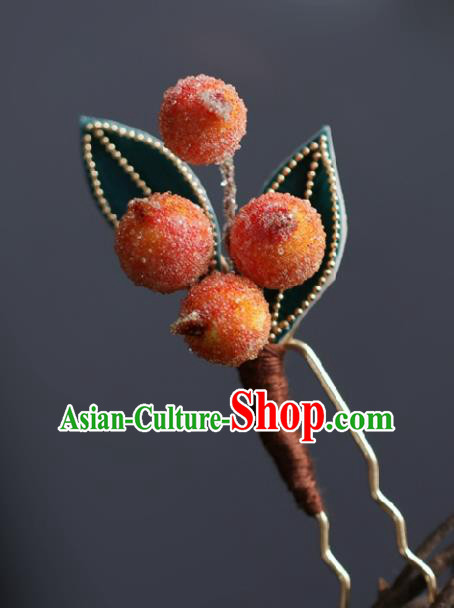 Chinese Handmade Ming Dynasty Princess Crabapple Hairpins Ancient Hanfu Hair Accessories for Women