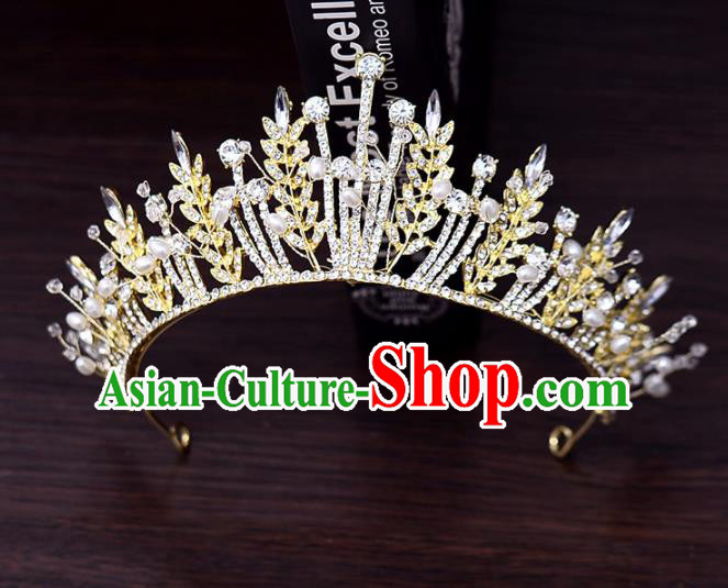 Top Handmade Bride Crystal Royal Crown Wedding Hair Accessories for Women