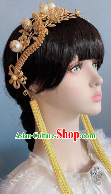 Chinese Handmade Classical Golden Hair Clasp Ancient Hanfu Hair Accessories for Women