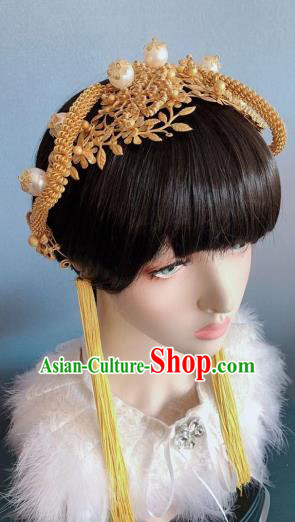 Chinese Handmade Classical Golden Hair Clasp Ancient Hanfu Hair Accessories for Women