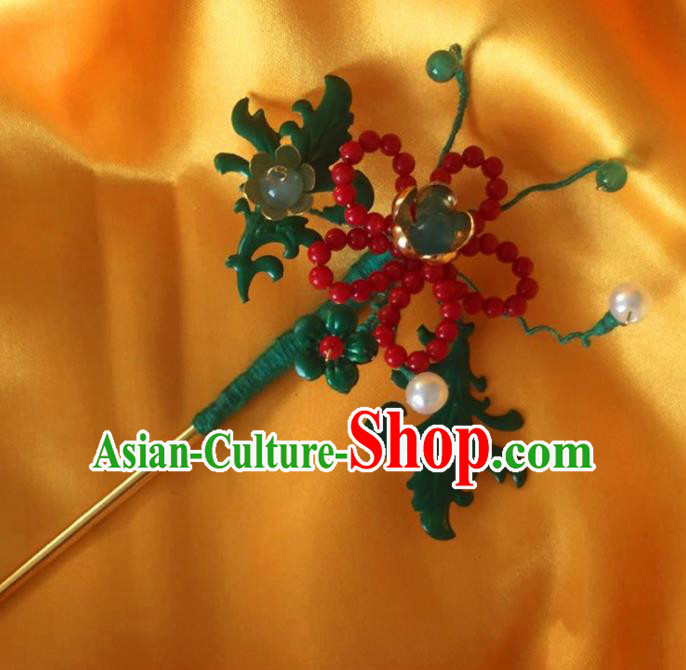 Chinese Traditional Hanfu Ming Dynasty Hairpins Handmade Ancient Royal Princess Hair Accessories for Women