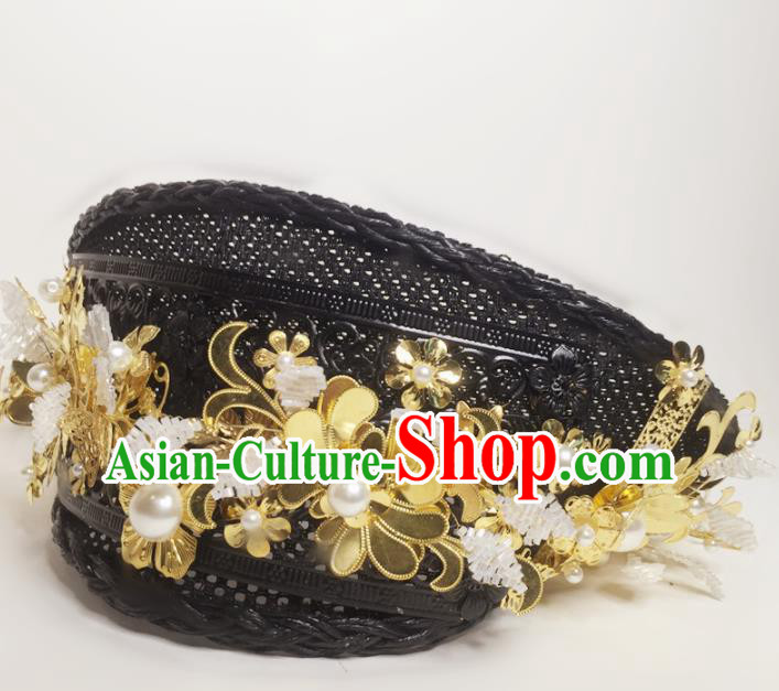 Chinese Handmade Qing Dynasty Court Queen Hat Phoenix Coronet Hat Ancient Empress Hair Accessories for Women