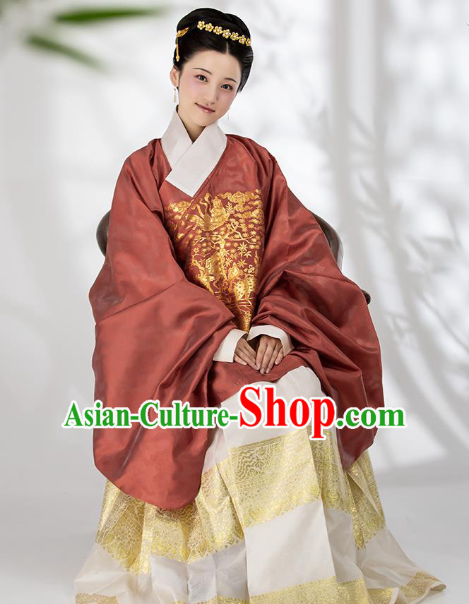 Traditional Chinese Ming Dynasty Contessa Blouse and Skirt Ancient Royal Infanta Historical Costumes for Women