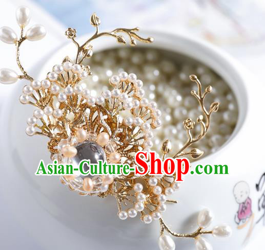 Traditional Handmade Chinese Wedding Pine Hairpins Ancient Bride Hair Accessories for Women