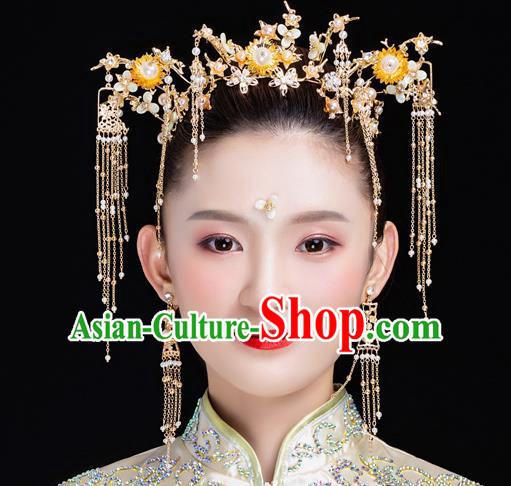 Traditional Handmade Chinese Wedding Tassel Hair Clasp Hairpins Ancient Bride Hair Accessories for Women