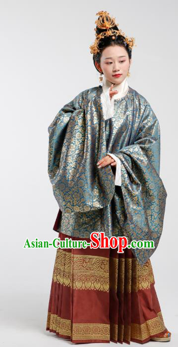 Traditional Chinese Ancient Patrician Countess Silk Blouse Ming Dynasty Duchess Historical Costumes for Women