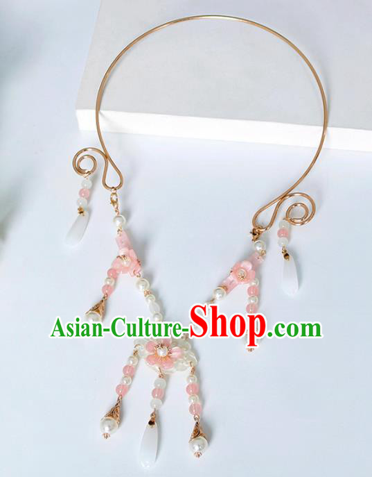 Chinese Traditional Handmade Hanfu Shell Necklace Ancient Princess Necklet Accessories for Women